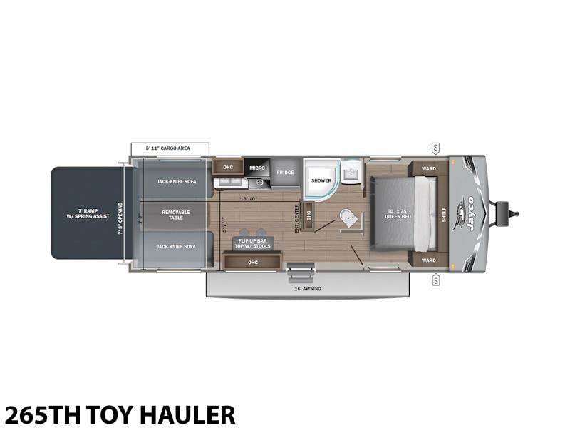 2026 Jayco Jay Flight SLX 265TH Toy Hauler Photo in Staunton VA 24401